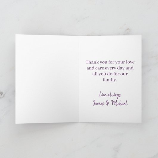 Moeder en zoon Gefeliciteerd Moederdag Kaart (Binnen)