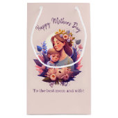 Moeder en zoon Happy Moederdag Klein Cadeauzakje (Achterkant)