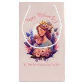 Moeder en zoon Happy Moederdag Klein Cadeauzakje (Achterkant)