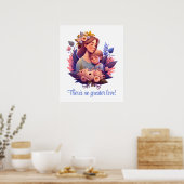 Moeder en zoon Happy Moederdag Poster (Keuken)