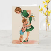 moeder en zoon knuffelen Moederdag Note Kaart (Gele Bloem)