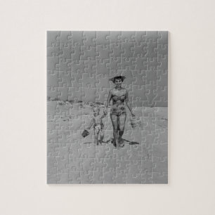 Moeder en zoon legpuzzel