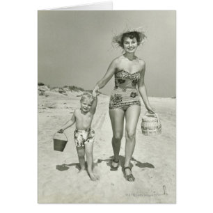 Moeder en zoon lopen