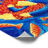 Moeder en zoon met goudvissen kunstprint poster (Hoek)