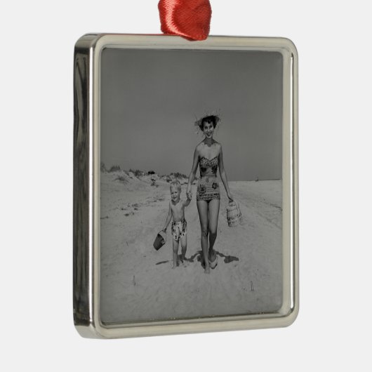 Moeder en zoon metalen ornament (Rechts)