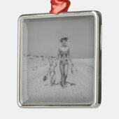 Moeder en zoon metalen ornament (Links)