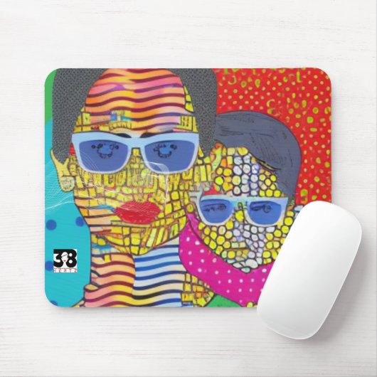 Moeder en zoon muismat (Met muis)