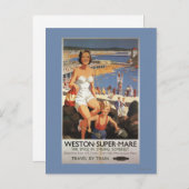 Moeder en zoon op het strand Poster Briefkaart (Voorkant / Achterkant)