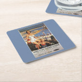 Moeder en zoon op het strand Poster Kartonnen Onderzetters (Schuin)