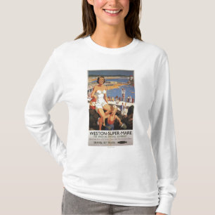 Moeder en zoon op het strand Poster T-shirt