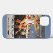 Moeder en zoon op strand spoorwegposter Case-Mate iPhone case (Achterkant (horizontaal))