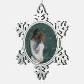 Moeder en zoon Pewter Snowflake Ornament (Rechts)