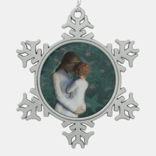 Moeder en zoon Pewter Snowflake Ornament