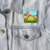 Moeder en zoon Pin Vierkante Button 5,1 Cm (In situ)