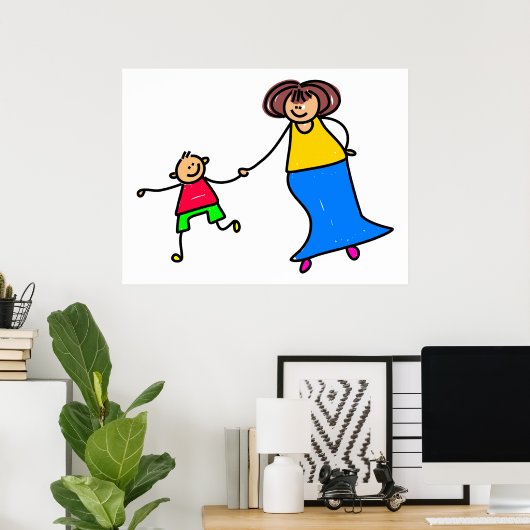 Moeder en zoon poster (Thuiskantoor)