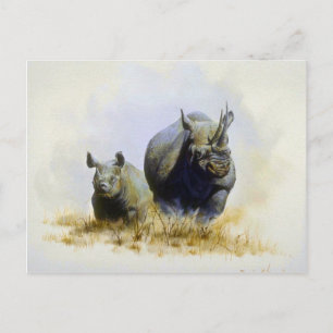 Moeder en zoon, Rhinoceros Briefkaart