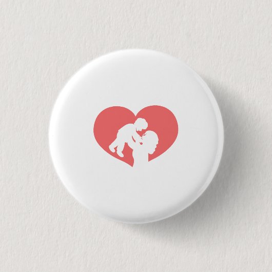 Moeder en zoon ronde button 3,2 cm (Voorkant)