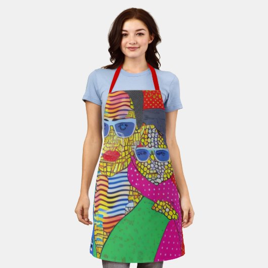 Moeder en zoon schort (Gedragen)