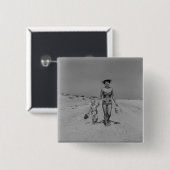 Moeder en zoon vierkante button 5,1 cm (Voorkant /achterkant)