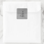 Moeder en zoon vierkante sticker (Tas)