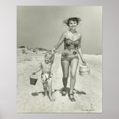 Moeder en zoon Walking Poster (Voorkant)