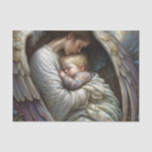 Moeder engel houdt babyvleugels decoupage tissuepapier (Voorkant)