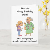 Moeder erfenis verjaardagskaart van dochter grappi kaart (Gele Bloem)