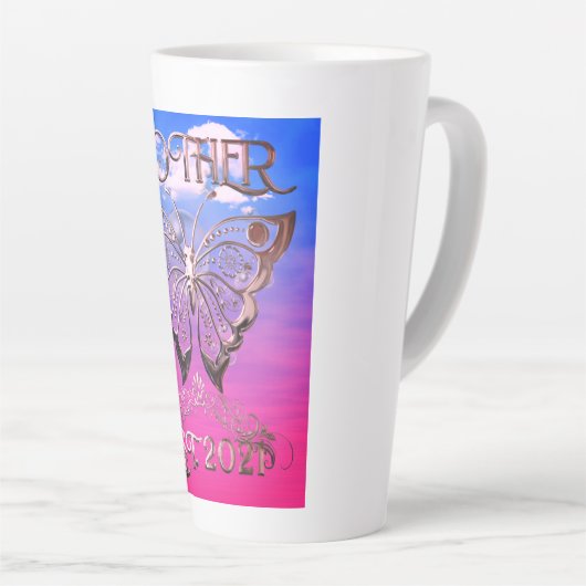 Moeder Est 2021 aangepaste latte Mok (Rechterhoek)