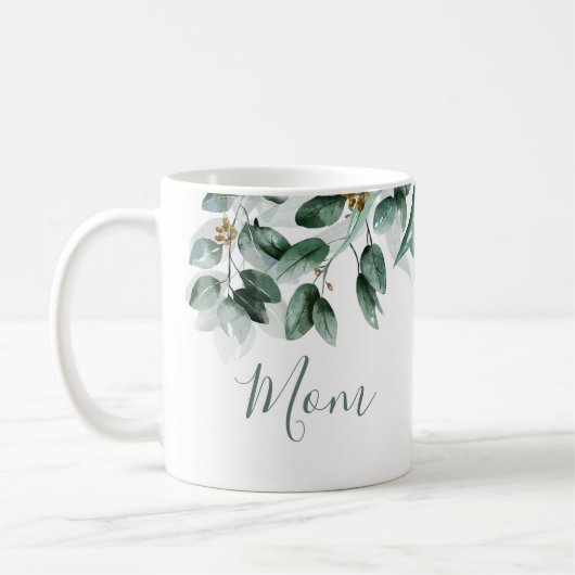 Moeder Eucalyptus Foliage Moderne Waterverf Koffiemok (Links)