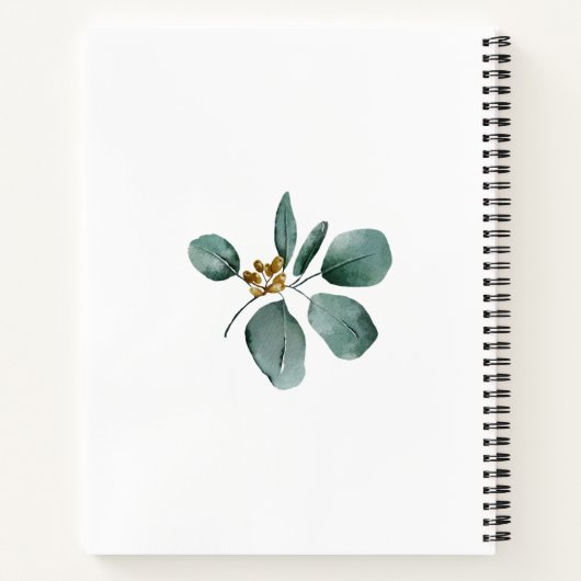 Moeder Eucalyptus Foliage Moderne Waterverf Notitieboek (Achterkant)