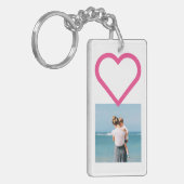 Moeder Familie Foto Collage Roze Hart Sleutelhange Sleutelhanger (Voorkant Links)