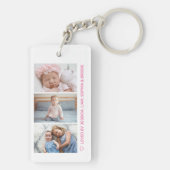 Moeder Familie Foto Collage Roze Hart Sleutelhange Sleutelhanger (achterkant)