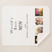 Moeder familie foto collage wit sherpa deken (Voorkant (horizontaal))