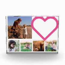 Moeder Familie Foto Roze Hart Modern