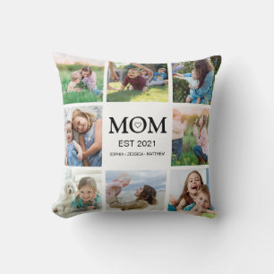 Moeder Familie Fotocollage gepersonaliseerd Kussen