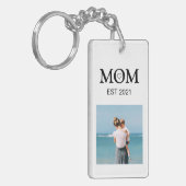 Moeder Familie Fotocollage gepersonaliseerd Sleutelhanger (Voorkant Links)