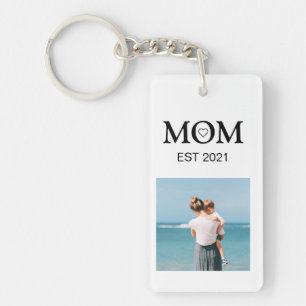 Moeder Familie Fotocollage gepersonaliseerd Sleutelhanger