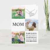 Moeder Familie Fotocollage Moderne Typografie Kaar Kaart (Voorkant)