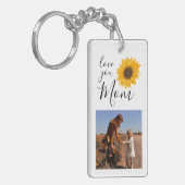 Moeder Familie Fotocollage Zonnebloem Sleutelhanger (Voorkant Links)