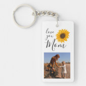Moeder Familie Fotocollage Zonnebloem Sleutelhanger (Voorkant)