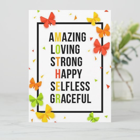 Moeder Feestdagenkaart (Staand voorkant)