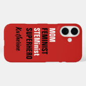 Moeder Feministische STEM Superheld Naam Sjabloon Case-Mate iPhone Case (Achterkant (horizontaal))