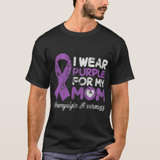 Moeder Fibro Fibromyositis Ondersteuning Grunge T-shirt (Voorkant)