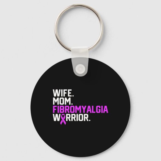 Moeder fibromyalgie Warrior Awareness Get Well Rec Sleutelhanger (Voorkant)