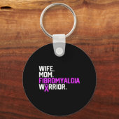 Moeder fibromyalgie Warrior Awareness Get Well Rec Sleutelhanger (Voorkant)