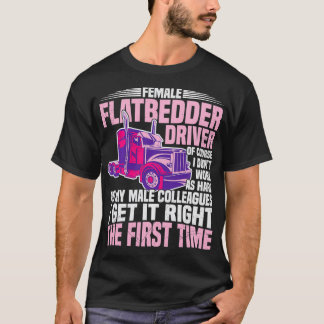 Moeder flatbed vrachtwagen chauffeur grappige vrou t-shirt