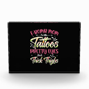 Moeder Florals F-Bomb mama met Tattoos van de gebo Fotoblokken