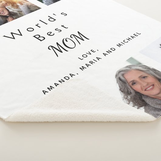 Moeder foto collage familie wit sherpa deken (3/4)