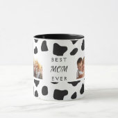Moeder foto collage koe zwart wit mok (Midden)