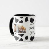 Moeder foto collage koe zwart wit mok (Voorkant links)